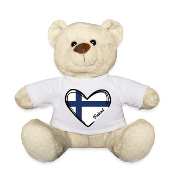 Finnland - Herz - Teddy - Weiß - Vorne