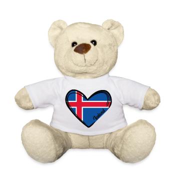 Île - Herz - Islande - Nounours - blanc - Devant