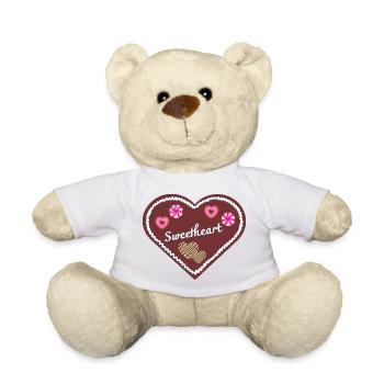 Jahrmarkt-Liebe -Sweetheart - Teddy - Weiß - Vorne