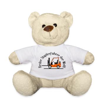 Staplerfahrer orange beste Staplerfahrer der Welt - Teddy - Weiß - Vorne