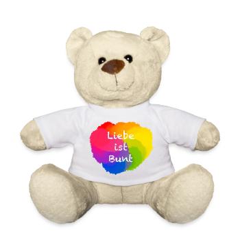 Tintenfleck Liebe ist Bunt - Teddy - Weiß - Vorne