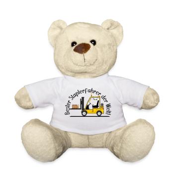 Staplerfahrer mit Bier beste Staplerfahrer - Teddy - Weiß - Vorne