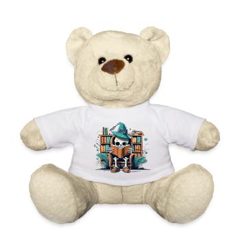 Halloween-Skelett liest ein Buch - Teddy - Weiß - Vorne