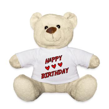 JAHRESTAG. ALLES GUTE ZUM GEBURTSTAG. ALLES GUTE ZUM GEBURTSTAG. - Teddy - Weiß - Vorne