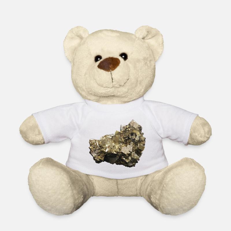 Pyrit Schwefelkies Katzengold Mineral Kristall - Teddy - Weiß