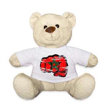 Poing de main du drapeau marocain utilisé - Nounours - blanc - Devant
