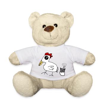 Katze Huhn - Teddy - Weiß - Vorne