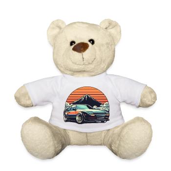 JDM car Japanese Retro Car Racing Drifting Legend - Teddy Bear - white - Front