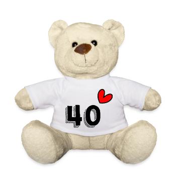 40. 40 YEARS. 40th ANNIVERSARY. 40TH ANNIVERSARY. - Teddy Bear - white - Front
