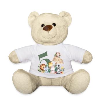 Personalisierte Safari zum 5. Geburtstag - Teddy - Weiß - Vorne