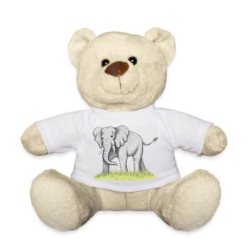 Elephant - Teddy Bear - white - Front