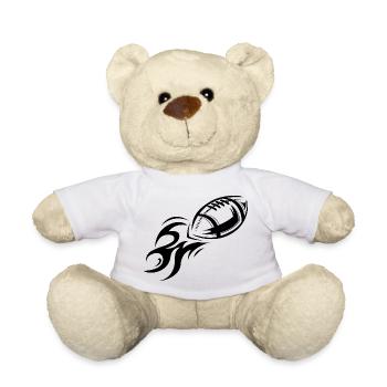 Football Fire Symbol Flight Rocket Icon Graphic - Teddy Bear - white - Front