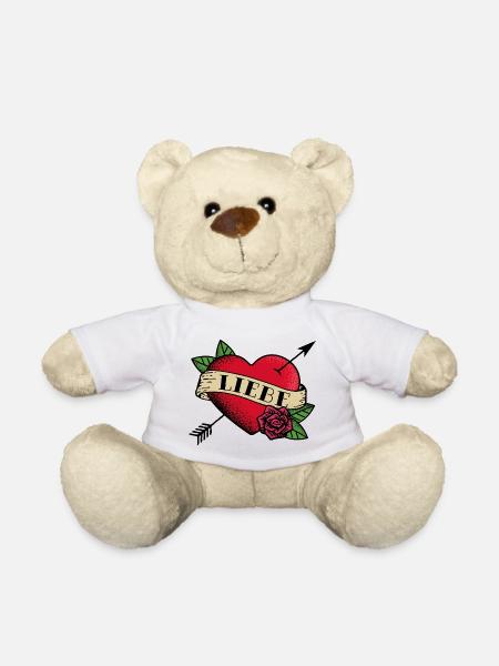 Herz Tattoo Liebe - Teddy - Weiß