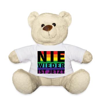 NIE WIEDER IST JETZT Schriftzug Pride - Teddy - Weiß - Vorne