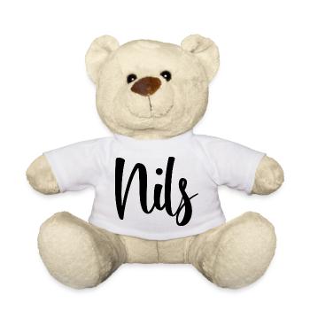 Name - Nils - Teddy Bear - white - Front