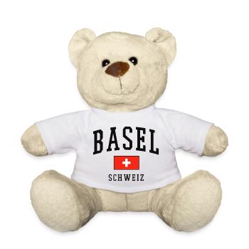 Basel Switzerland Flag - Teddy Bear - white - Front