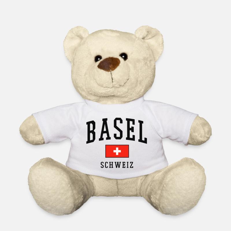 Bâle Drapeau suisse - Nounours - blanc