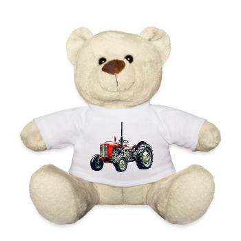 Old M F 35 Tractor - Teddy Bear - white - Front