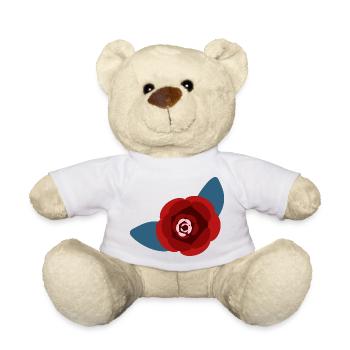 Rote Kamelienblüte - Teddy - Weiß - Vorne