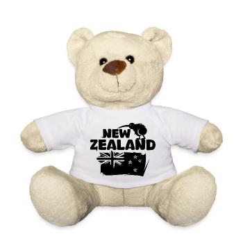 neuseeland Kiwi Flagge Illustration comic cartoon - Teddy - Weiß - Vorne