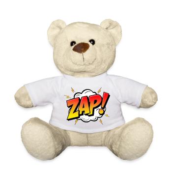 ZAP! - A Dynamic Comic Book Exclamation - Teddy Bear - white - Front