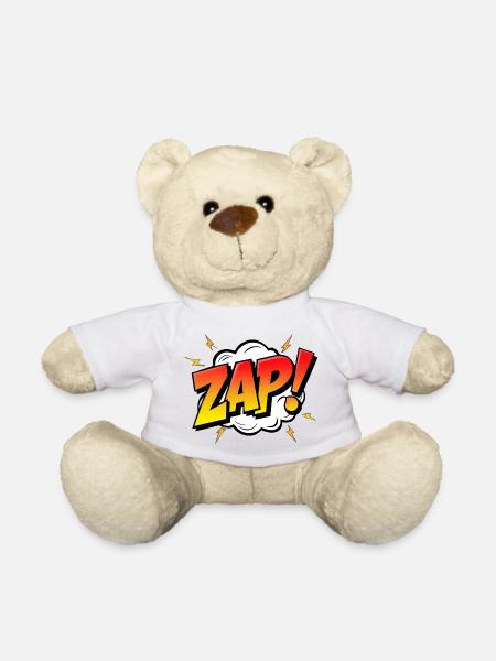 ZAP! - A Dynamic Comic Book Exclamation - Teddy Bear - white