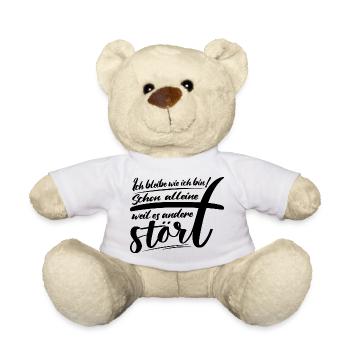 Ich bleibe wie ich bin lustige Sprüche Sticker - Teddy - Weiß - Vorne