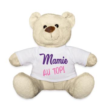 MAMIE. GRAND-MERE. FÊTE DES MÈRES. BONNE FÊTE - Nounours - blanc - Devant