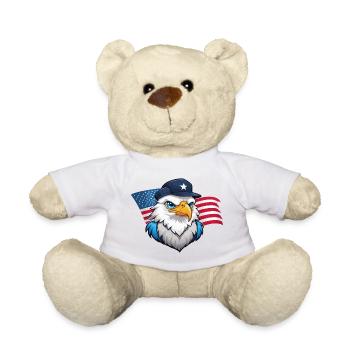 USA Eagle avec casquette d’aviateur - Nounours - blanc - Devant