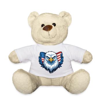 Eagle Wings USA Flag - Teddy Bear - white - Front
