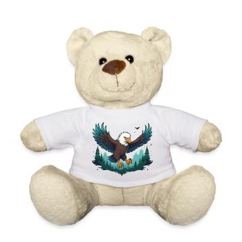 Eagle flies over forest - Teddy Bear - white - Front