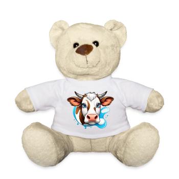 Alpine Cow Charm - Teddy Bear - white - Front