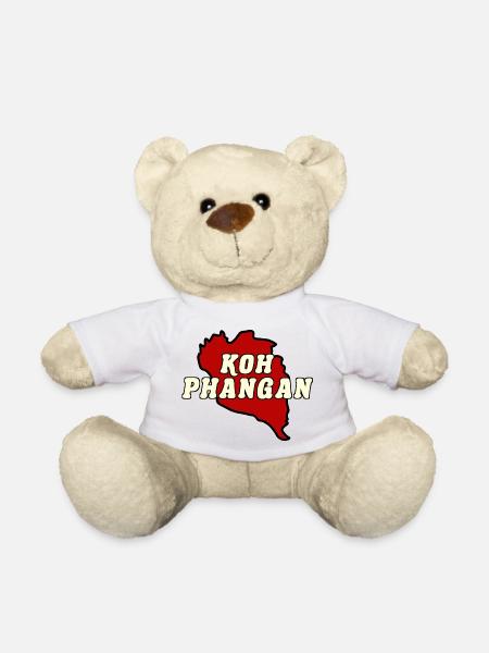 Carte de l’île de Koh Phangan Rouge - Nounours - blanc