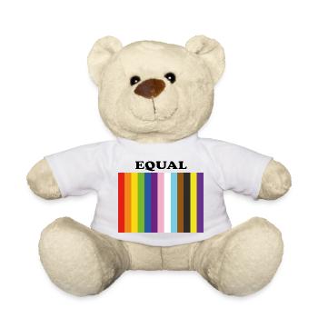Equal Inclusive Pride Colors - Teddy Bear - white - Front
