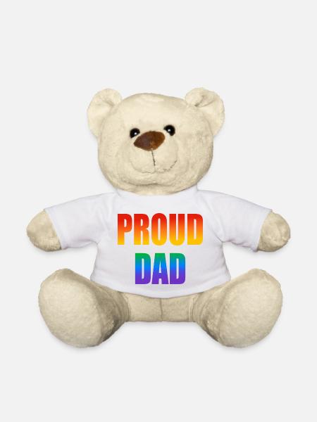 Stolzer Papa schwuler Regenbogen - Teddy - Weiß