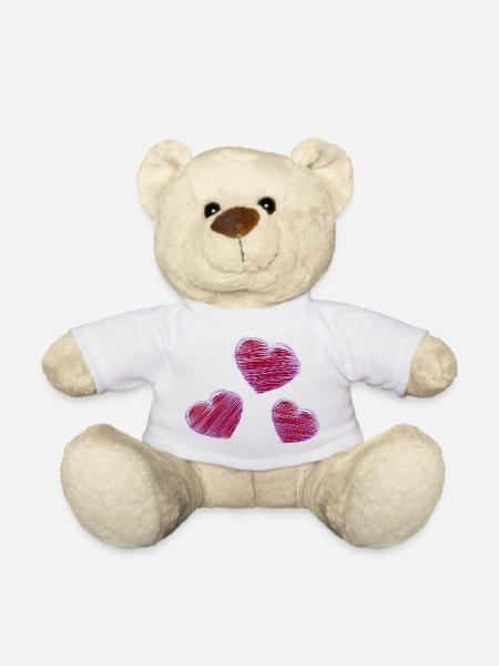 CŒUR. PAPA. MAMAN. EVJF. BEBE. ENFANT. COEUR. FÊTE - Nounours - blanc