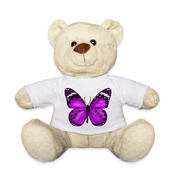 Butterfly Purple - Teddy Bear - white - Front