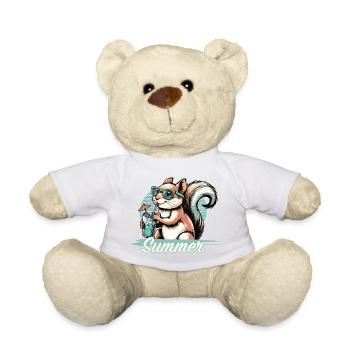 Cute cartoon squirrel enjoying summer - Teddy Bear - white - Front