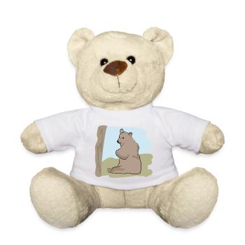 Dessin illustré avec ours - Nounours - blanc - Devant
