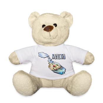 Watercolor Map Malta - Teddy Bear - white - Front