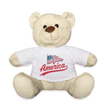Drapeau de l’Amérique - Nounours - blanc - Devant