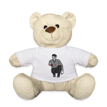 Joueur de pétanque droitier - Nounours - blanc - Devant