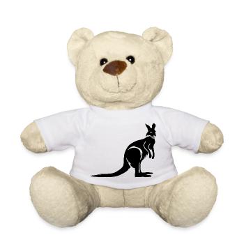 Kangaroo Australia Animal Logo Illustration Icon - Teddy Bear - white - Front