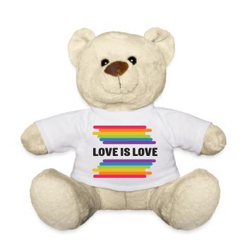 Mois de la fierté LGBT - Love is Love - Nounours - blanc - Devant