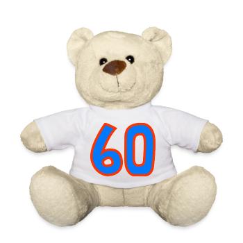 60. 60 JAHRE. 60-JÄHRIGES JUBILÄUM. 60. GEBURTSTAG. - Teddy - Weiß - Vorne