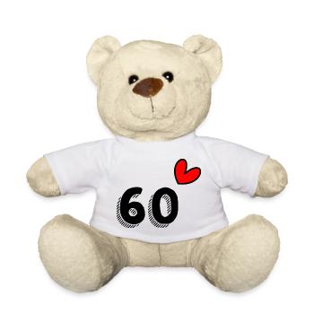 60. 60 JAHRE. 60. JAHRESTAG. 60-JÄHRIGES JUBILÄUM. - Teddy - Weiß - Vorne