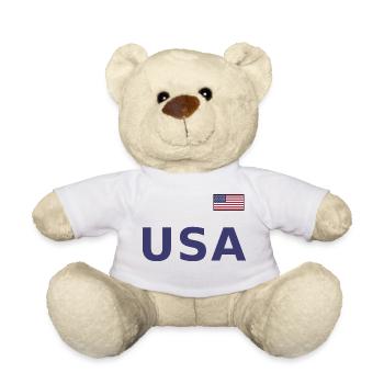 TEAM USA amerikanische Flagge Fahne über Schrift - Teddy - Weiß - Vorne