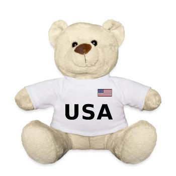 TEAM USA amerikanische Flagge Fahne über Schrift - Teddy - Weiß - Vorne