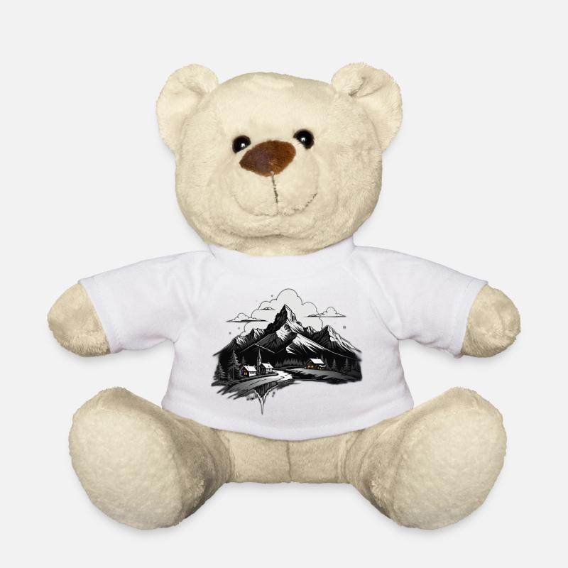 Swiss Mountains - Teddy Bear - white
