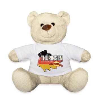 Thuringia Germany Retro State Souvenir - Teddy Bear - white - Front